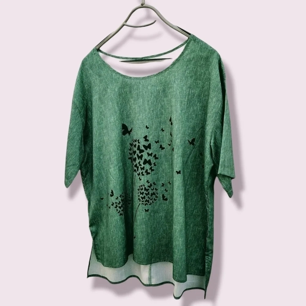 𝅺green tunic blouse. Size 2XL.  C82​​​​​